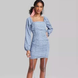 Wild Fable Blue Dress w/ White Flowers